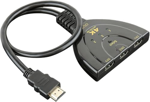 Switch HDMI Sdoppiatore, Automatico/Manuale 3 in 1 Out, Supporta 4K/3D/HDR/UHD/1080P, Per Xbox, PS5/4/3, Blu-Ray Firestick, HDTV e Apple TV
