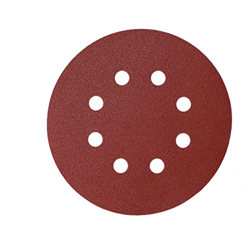 Price comparison product image Mirka Red Abrasive paper Sanding discs Ø 125 mm / Hook & loop fastening / 8-hole / grit P120 / 5 pieces / for sanding wood