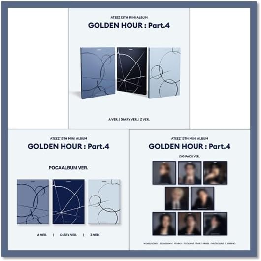 A-TEEZ GOLDEN HOUR : Part.4 [3 Standard + 3 POCAALBUM + 8 DIGIPACK All 14 Ver Set] 13th Mini Album