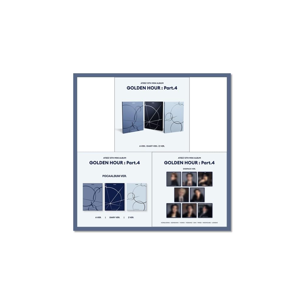ATEEZ - [GOLDEN HOUR : Part.4] 3形態セット ATZ ATEEZ GOLDEN HOUR : Part.4 [3 Photobook + 8 Digipack + 3