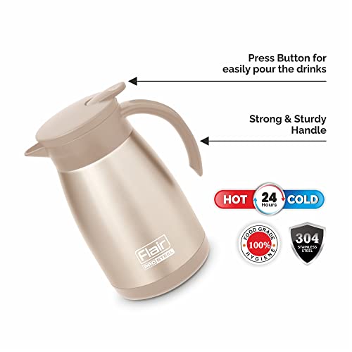 Image of Flair Cafe Vacuum Insulated Steel Kettle 750 ML (Gold)
