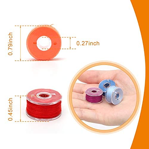 Wiwaplex 72 Pcs Prewound Bobbins Sewing Threads Standard Size And Assorted Colors Thread Bobbins With Bobbin Case For Brother/Babylock/Janome/Elna/Singer Embroidery Machine (72 Colors) #TOP3
