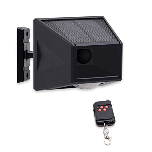 SZYOUMY Solar Strobe Light with Motion Alarm and Remote Control Outdoor Motion Sensor Alarm 360 Degree Rotation 129db IP65 Waterproof 24 Hours + Night Mode User Chicken coop Farm barn etc