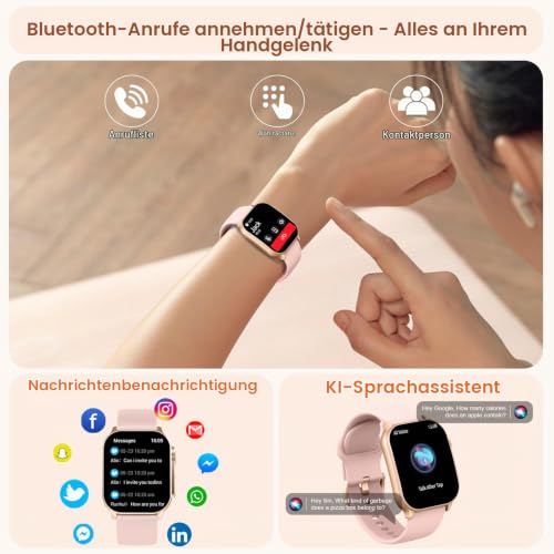 Smartwatch Damen, 2.01" HD AMOLED Display, Fitnessuhr mit Telefonfunktion – Ansicht 2