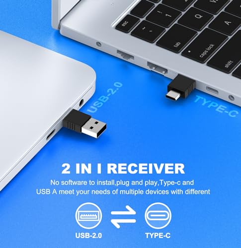 Image of USB Type C Wireless Rechargeable Presenter Remote with Air Mouse, Green Light, Volume Control, Presentation Clicker PPT Pointer 2.4GZ PowerPoint Clicker Slide Advancer for Window Mac Keynote Google