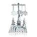 BANBERRY DESIGNS Spinning Winter Candle Holder - Silver Plated Laser Cut Winter Scene Design with Snowflake Charms - Tea Light Candle Holder - Scandinavian Design