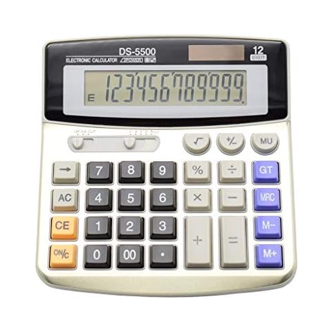 Office Electronic Desktop Calculator Solar and Battery Dual Power Desktop Calculator with 12 Digits Large Display Basic Calculator Cover