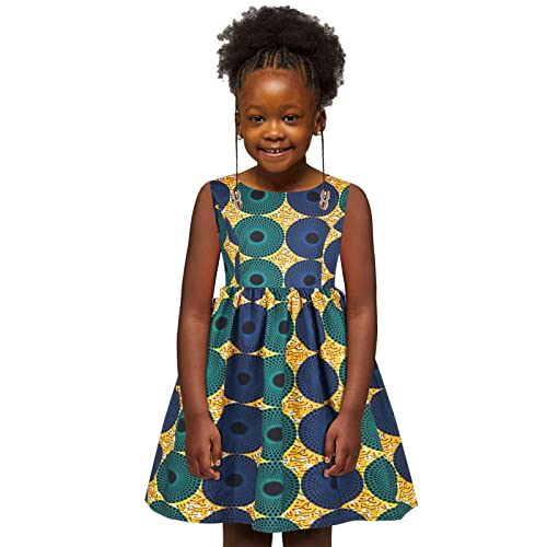 Generic Girls African Dashiki 3D Dress Print Digital Kids Girls Toddler Long Dresses Gifts Birthday Easter
