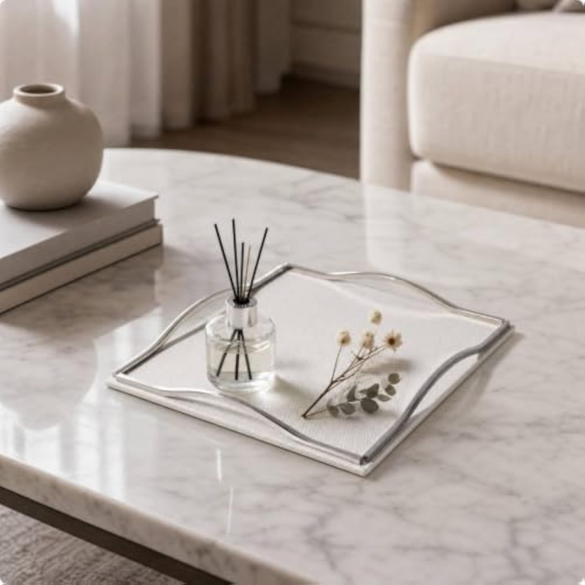 Sculptural Square Decorative Storage Tray
