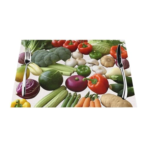 Lot de 4 sets de table antidérapants faciles à nettoyer en PVC