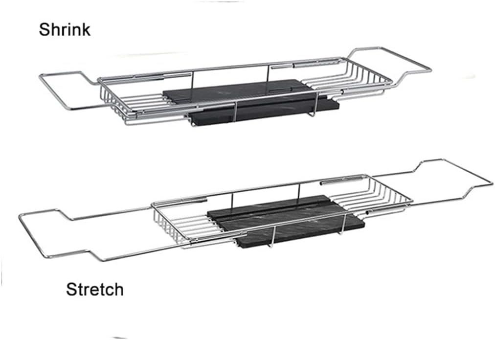Retractable Bathtub Tray Bracket Shelf Support Rack Shower Table Storage Removable(E)