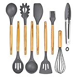 💗{9 piezas} El set de utensilios de cocina está formado por nueve piezas: cucharón de sopa, cucharón de ensalada, pala para spaghettis, espátulas, espumadera, pinzas, etc. Un kit complemento ideal para el día a día en la cocina.