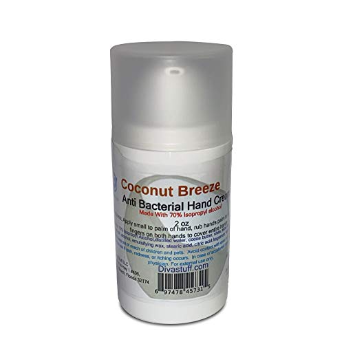 Diva Stuff Antibacterial Nourishing Hand Cream, 2 oz (Made in the USA) - Coconut Breeze Scent