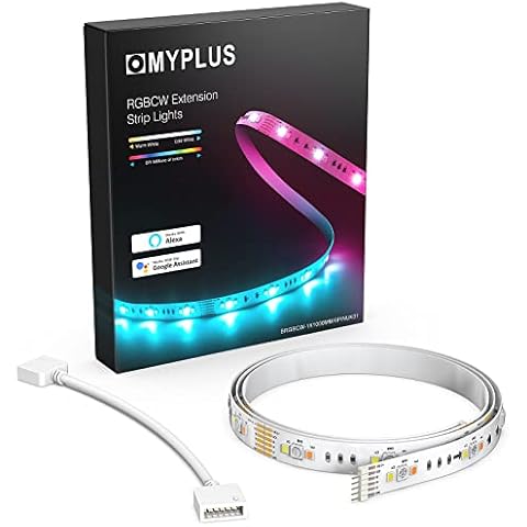 MYPLUS Extension LED Strip (1m), White and Colour Ambiance Smart Led Lights Compatible with Alexa, Google Assistant Cover