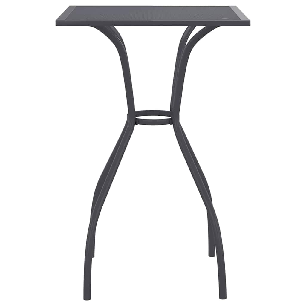 Tavolo da giardino antracite, 50 x 50 x 72 cm, griglia in acciaio, tavolo da terrazza, tavolino da balcone, per esterni, giardino, terrazza, design moderno
