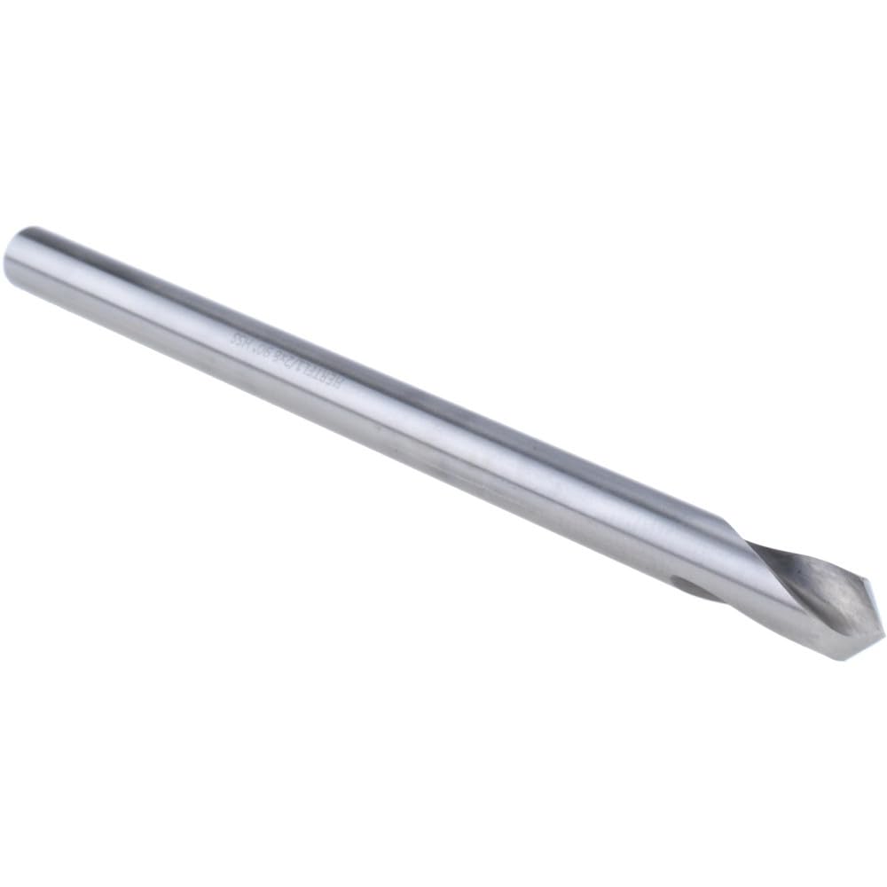 Hertel Spotting Drill, 1/2" Diameter, High-Speed Steel, 1/2" Shank Dia, Bright/Uncoated Finish, 90 Degree, 1-3/8" Flute Length, 8" OAL, Right Hand Cut
