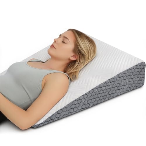 Panana Wedge Pillow Support Cushion,17.5cm Large Acid Reflux Flex Support Bed Wedge Pillow with Luxury Quilted Cover (Standard Width 6.9 Height)