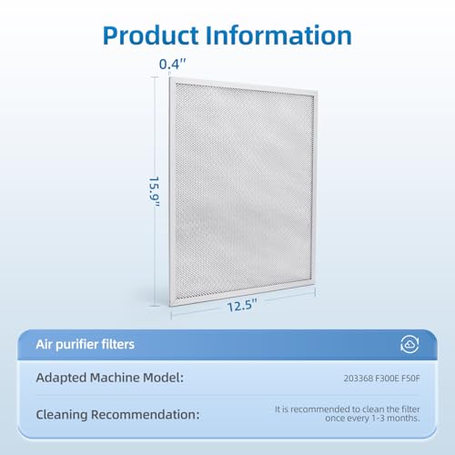 203368 F300E F50F Air Pre-filter Compatible with Honeywell Electronic Air Cleaner F300A1625 F300E1019 F50F1073,16x 12.5 Aluminum Air Filter (4 pack)