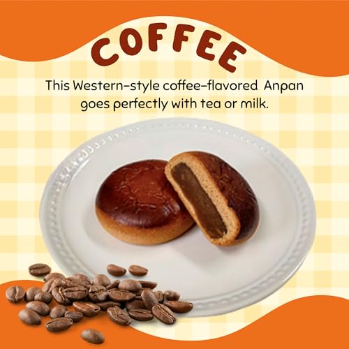 Hokkaido Anpan Variety Pack by Aki Foods Japan – Authentic Japanese Sweets | Asian Bread, Dessert, Snack | Red Bean, Black Sesame, Matcha, Pumpkin Pie, Coffee Flavors (5 Pieces)