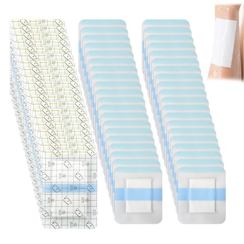 60 Piezas Apositos Adhesivos Iimpermeables (6x7cm,10x13cm), Aaposito Impermeable Estéril Transparente con Fuerte Adherencia Ligero Cómodo para Deportes Nnatación y Baño
