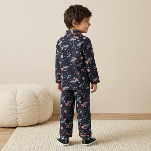 Image of CLAP Kids Cotton Printed Full Sleeves Night Suit