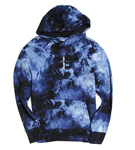 Hollister Co.. Hollister Men's Must-Have Lightweight Terry Hoodie (Aqua Tie Dye Print Sleeve, Extra Small), X-Small