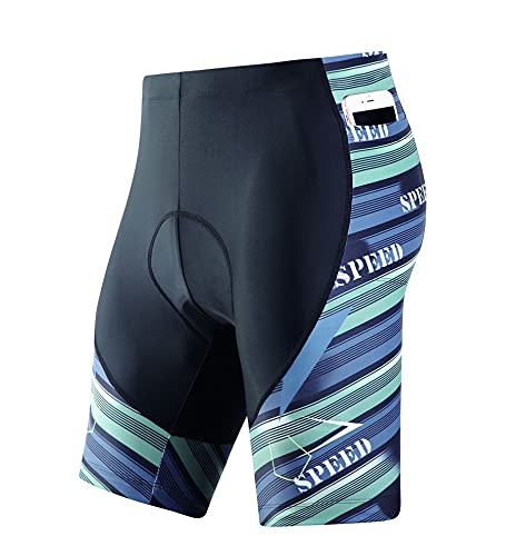 Men's Cycling Bicycle Riding Pants High Waist Sports Biking Padded Sponge Cushion Breathable Quick-Drying Shorts (Black,3X-Large,Male,Adult,US,Alpha,3X-Large,Regular,Regular)