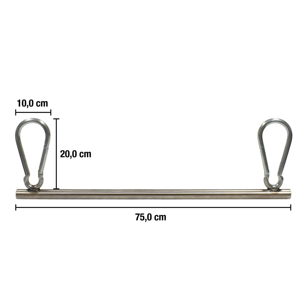 Grevinga - Barra para trapecio (acero inoxidable, 75 cm, hasta 150 kg)