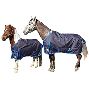 Deluxe Turnout Horse Blankets, 1200D Waterproof and Breathable Horse Care Blankets for Winter 200gram Filling (51″-87″ Including Miniature/foal Size)