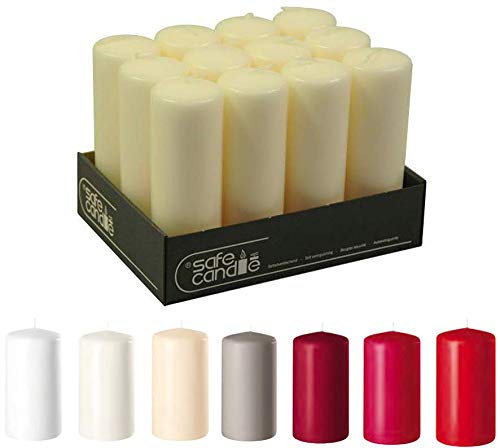 Bougies piliers de l'Avent en cire blanche 15x5cm pour couronne