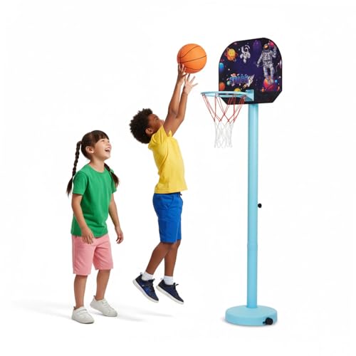 Image of Wembley Basketball Game for Kids | Indoor Mini Hoop Playset with Ball & Net | Height Adjustable Stand with Scoreboard | Easy to Assemble Basketball Toy for Boys & Girls 3+ Years