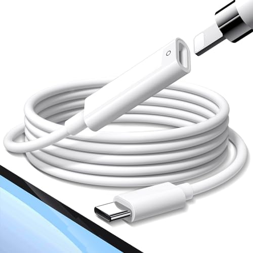 USB C to Pencil 1st Gen Adapter Cable,1M USB-C Male to Lightning Female Adapter for Apple Pen 1 Generation Type C iPencil Charging Adapter Cable for iPad 10 Bluetooth Pairing USBC Charger Cord 3.3ft