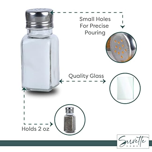 2 oz. Glass Spice Shaker - Perfect for Organizing and Dispensing Spices, Durable and Stylish Glass Jar for Your Kitchen