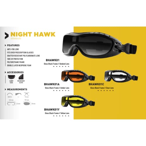 Bobster Night Hawk ®, Gloss Black Frame, Smoked Lens2