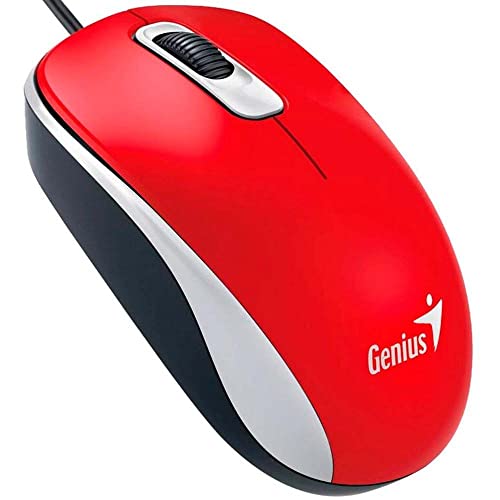 Genius DX-110 PC Mouse, PC/Mac, 2 Ways, Red, 31010116104