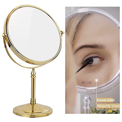 Espejo para maquillaje 3X redondo doble cara giratorio miniatura 6