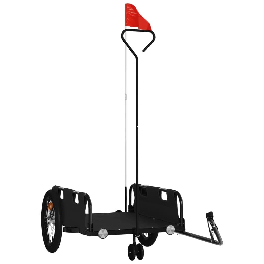 vidaXL Rimorchio da Bici Nero Oxford e Ferro