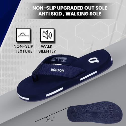 Image of DOCTOR EXTRA SOFT Men's Classic TPR Slippers with Cushion FootBed for Adult| Comfortabl &Light Weight|Stylish & Anti-Skid|Orthopedic Casual Durable Waterproof Everyday Dr.Flip Flops Gents & Boys D-35