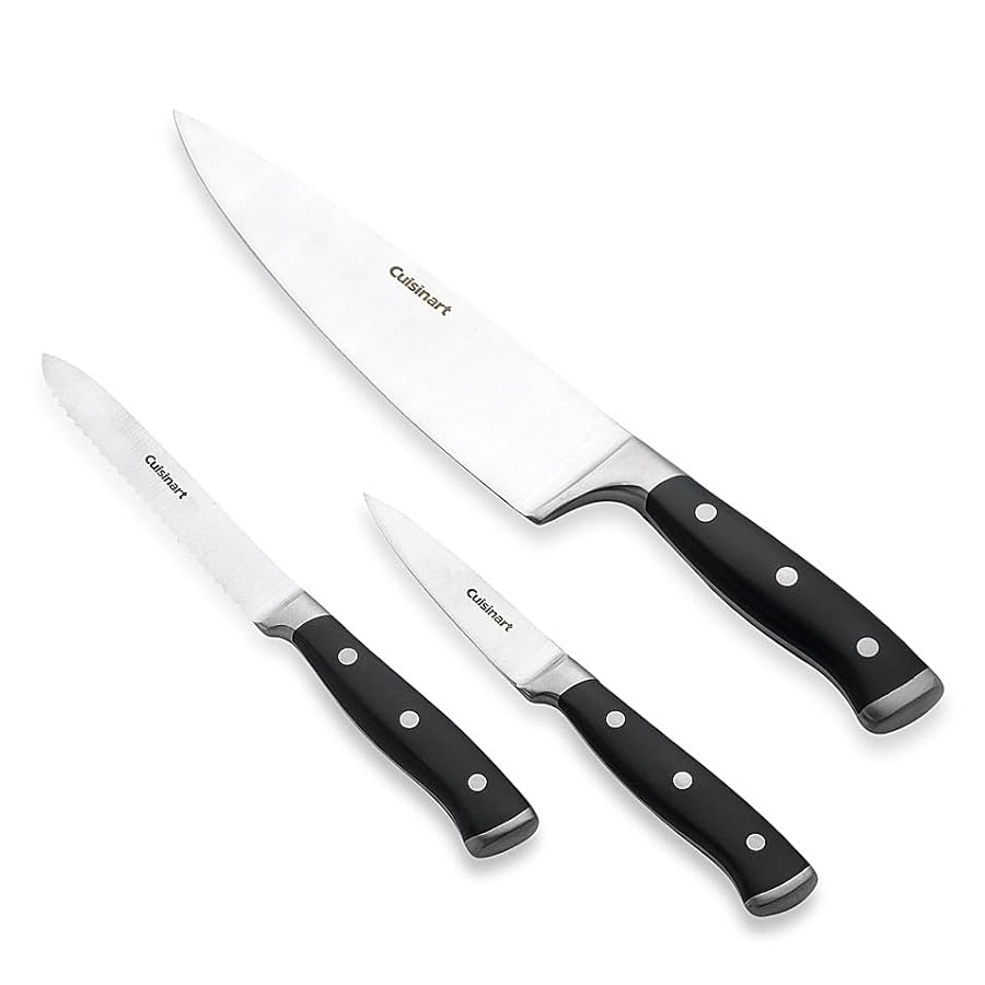 Cuisinart-Classic-Forged-High-Carbon-Stainless-Steel-full-tang-Triple-Rivet-Knife-Set-With-Black-Blade-CoverShealths-3-Piece Cuisinart Classic Forged High-Carbon Stainless Steel full-tang Triple Rivet Knife Set With Black Blade Cover/Shealths (3-Piece)