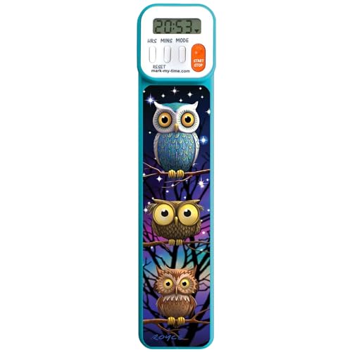 Mark-My-Time - Digital Bookmark - Mark My Time Reading Timer and Bookmark for Kids, Cool Bookmarks and Reading Incentives, Christmas Gift & Stocking Stuffer for Book Lovers - 3D Owls