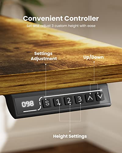 Marsail Electric Standing Desk Adjustable Height, 55 * 24 Inch Adjustable Desk Stand Up Desk For Home Office Furniture Computer Desk Memory Preset With Headphone Hook #TOP3