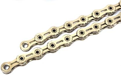 PYC Hollow-Pin 11 Speed Bicycle Bike Chains Ultralight 116-Links for Road Mountain Cyclocross Gravel etc. use (Gold)