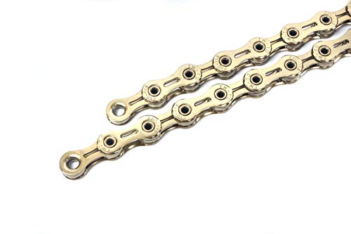 Pyc Hollow-Pin 11 Speed Bicycle Bike Chains Ultralight 116-Links For Road Mountain Cyclocross Gravel Etc. Use (Gold) #TOP21