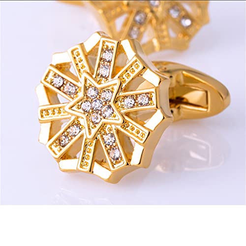 DFGHJK Shirts heren manchetknopen Gold Shine Cufflinks Knoppen Bruiloft Gast Shirts manchetaccessoires (Color : A, Size : 17 * 17mm) - Image 7
