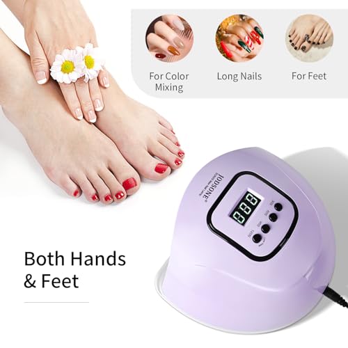 Image of JODSONE U V LED Nail Lamp, Nail Dryer for Gel Polish with Led Light with Automatic Sensor & 4 Timers Purple