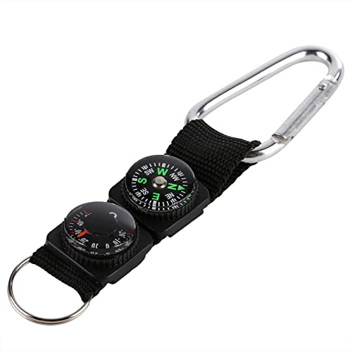 Produktfoto von HERCHR Wandern Backpacking Kompass, Kompass und Thermometer Schlüsselanhänger, tragbares Outdoor Camping Wandern…