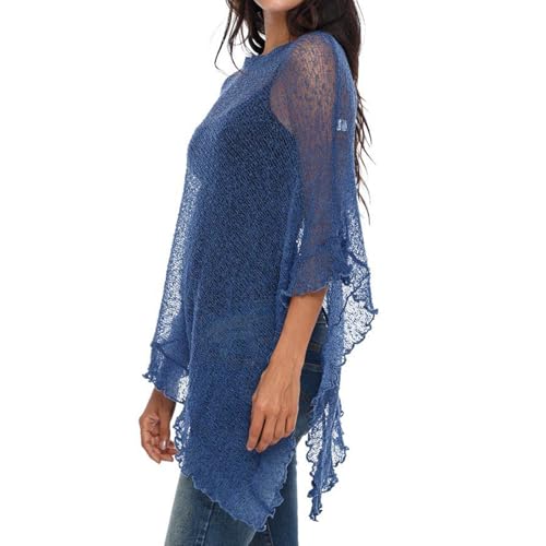 Poncho transparente para mujer que soluciona tu look playero con ganchillo ligero 3