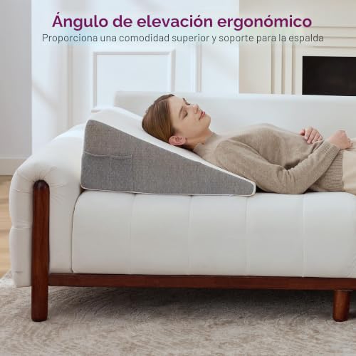Almohada de cuña triangular ergonómica de 8 pulgadas con base de espuma firme 7