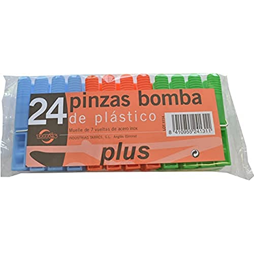 Pinzas Ropa Plast. Bomba (Paq-24)