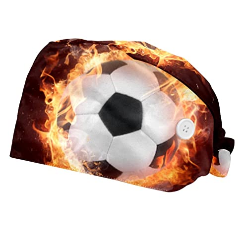 Chapeaux bouffants JDEZ x2 avec motif ballon de foot casquettes de travail mixtes